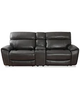 Closeout! Hutchenson 96" 3-Pc. Zero Gravity Leather Sofa with 2 Power Recliners and 1 Console, Created for Macy's