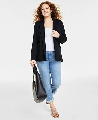 Women's Solid Longline Blazer, Created for Macy's