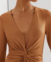 Lauren Ralph Women's Twisted Metallic Jersey Gown