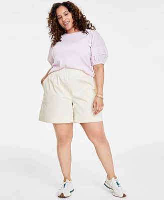 On 34th Trendy Plus High-Rise Pull-On Chino Shorts, Created for Macy's