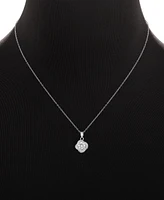 Giani Bernini 2-Pc. Set Cubic Zirconia Love Knot Pendant Necklace & Solitaire Stud Earrings in Sterling Silver, Created for Macy's