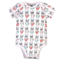 Hudson Baby Girls Cotton Bodysuits 3pk