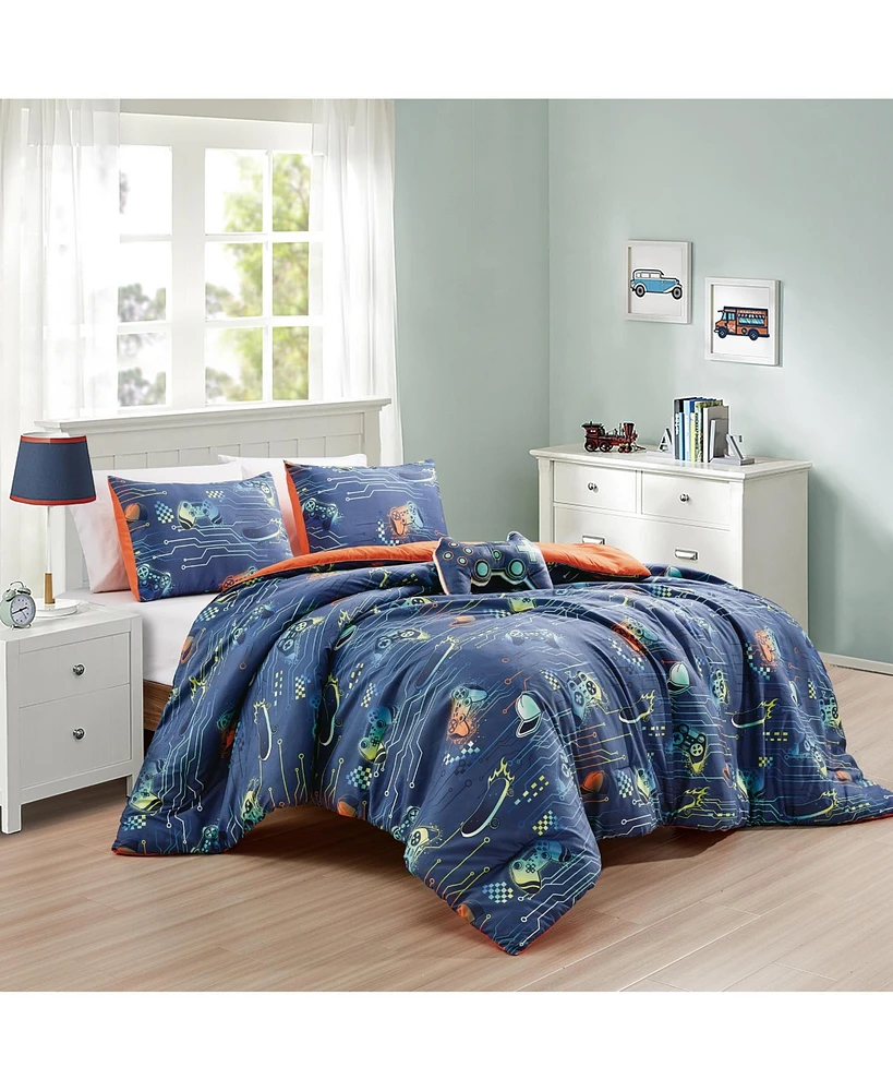 MarCielo Kids Girls Boys Comforter Set Game Boy - Twin