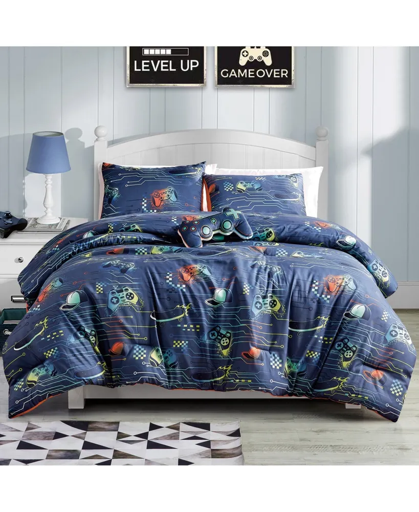 MarCielo Kids Girls Boys Comforter Set Game Boy