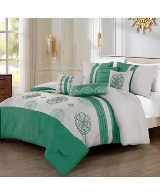 MarCielo 7 Pcs Bedding Comforter Set Bluma