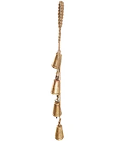 Rosemary Lane Metal Tibetan Inspired Decorative Cow Bell with Jute Hanging Rope