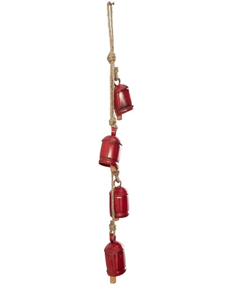 Rosemary Lane Metal Tibetan Inspired Decorative Cow Bell with Jute Hanging Rope