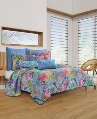 J by J Queen Hanalei Tropical -Pc Quilt Set