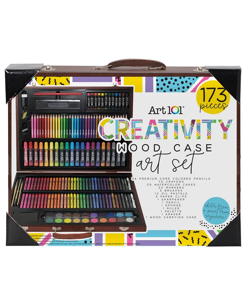 Art 101 Creativity Wood Case Art Set, 173 Pieces