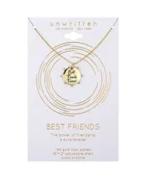 Unwritten 14K Gold Plated and Crystal Best Friends Forever Pendant Necklace