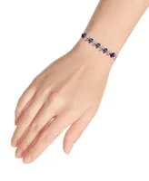 Macy's Cubic Zirconia Purple Clear Alternate Link Bracelet