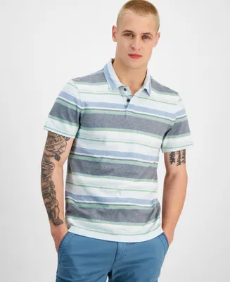 Sun + Stone Men's Baja Striped Short Sleeve Polo Shirt, Created for Macy's