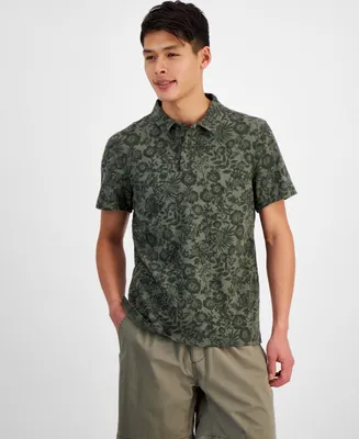 Sun + Stone Men's Floral Slub Short Sleeve Polo Shirt, Created for Macy's