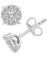 Diamond Halo Stud Earrings (1/4 ct. t.w.) in 10k White Gold