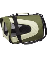 Pet Life Airline Approved Folding Zippered Sporty Mesh Carrier