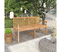 Patio Bench 59.1" Solid Teak Wood