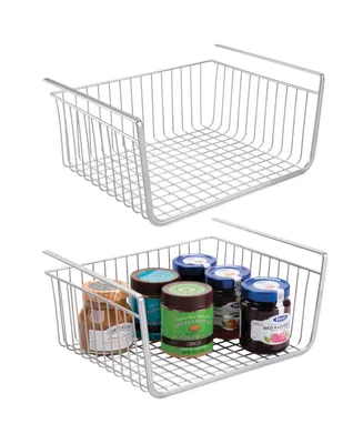 mDesign Metal Under Pantry Shelf Hanging Storage Basket