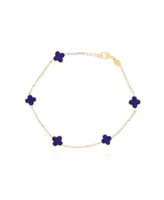 The Lovery Mini Lapis Clover Bracelet 14K Gold