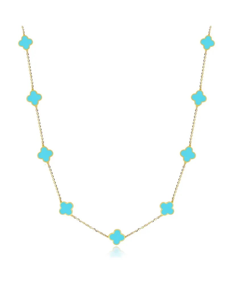 The Lovery Mini Turquoise Clover Necklace