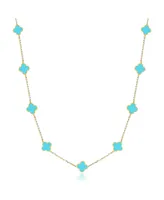 The Lovery Mini Turquoise Clover Necklace