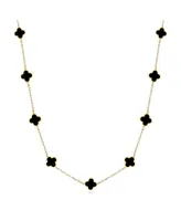 The Lovery Mini Onyx Clover Necklace