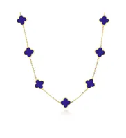 The Lovery Small Lapis Clover Necklace