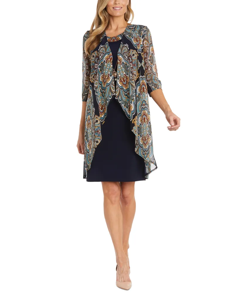 R & M Richards Women's 2-Pc. Paisley-Print Jacket Dress Set