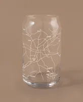 Narbo The Can Atlanta Map 16 oz Everyday Glassware, Set of 2
