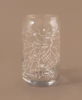 Narbo The Can Tokyo Map 16 oz Everyday Glassware, Set of 2