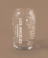Narbo The Can Los Angeles Map 16 oz Everyday Glassware, Set of 2