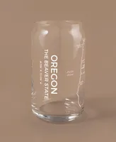 Narbo The Can Oregon State Map 16 oz Everyday Glassware, Set of 2