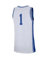 Men's Nike #1 White Duke Blue Devils Replica Jersey