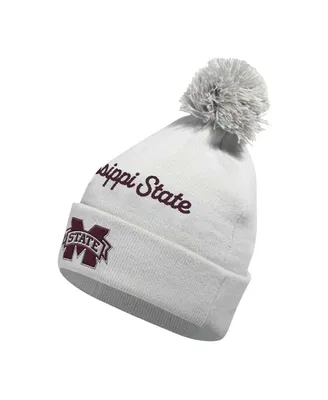 Men's adidas Gray Mississippi State Bulldogs Cuffed Knit Hat with Pom