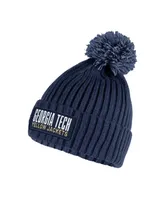 Men's adidas Navy Georgia Tech Yellow Jackets Modern Ribbed Cuffed Knit Hat with Pom