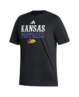 Men's adidas Black Kansas Jayhawks Football Sideline Strategy T-shirt