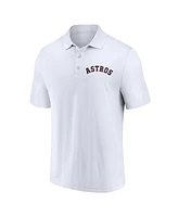 Men's Fanatics Navy, White Houston Astros Two-Pack Logo Lockup Polo Shirt Set