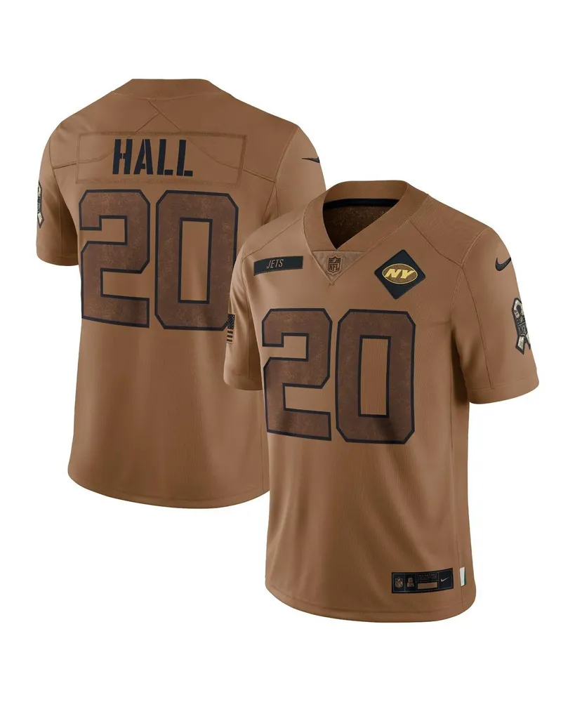 Men's Nike Breece Hall Brown Distressed New York Jets 2023 Salute To Service Limited Jersey