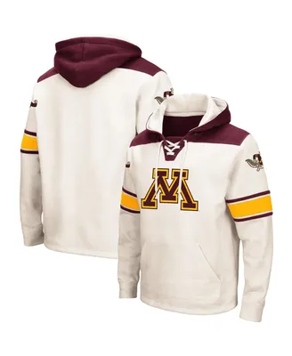 Men's Colosseum Cream Minnesota Golden Gophers 2.0 Lace-Up Pullover Hoodie