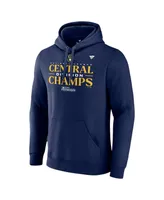 Men's Fanatics Navy Milwaukee Brewers 2023 Nl Central Division Champions Locker Room Pullover Hoodie