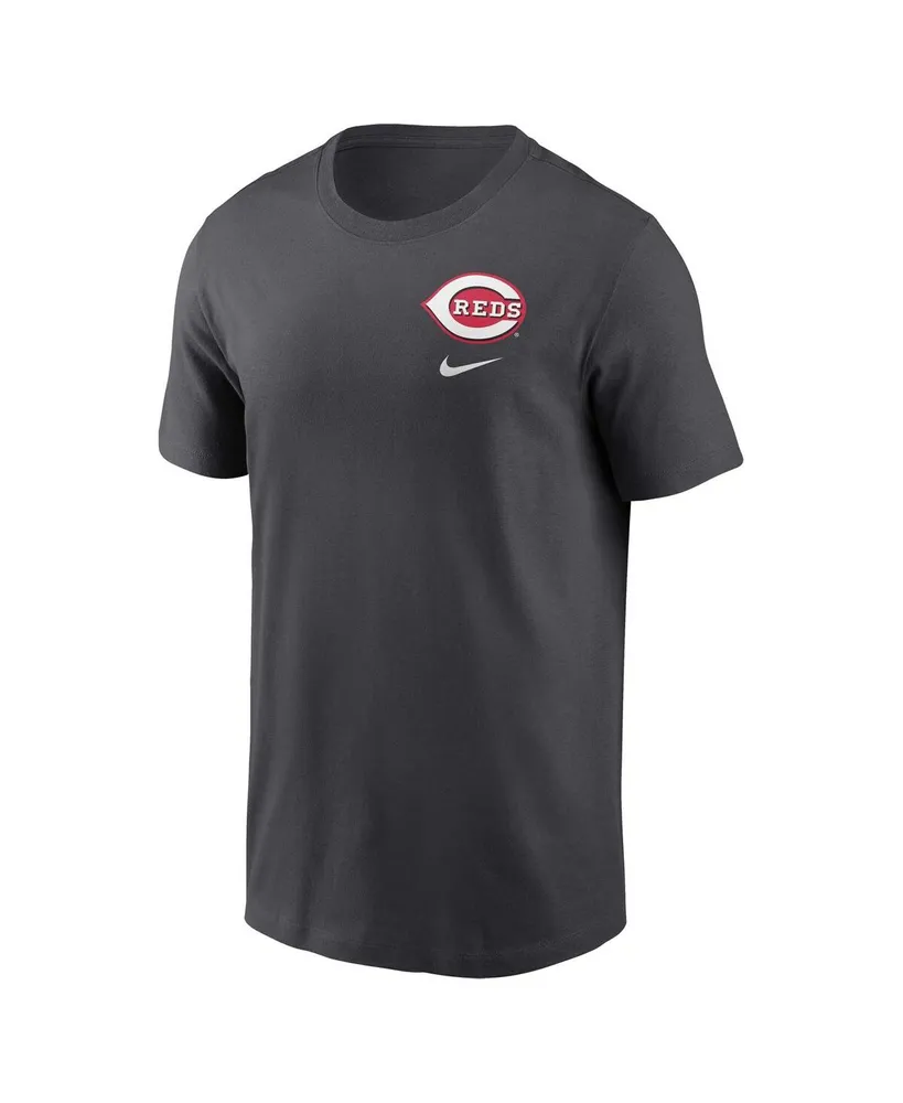 Men's Nike Charcoal Cincinnati Reds Logo Sketch Bar T-shirt