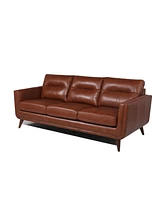 Nice Link Ava 84" Mid-Century Modern Leather Sofa