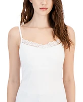 Charter Club Women's Lace-Trim Shelf-Bra Tank Top, Created for Macy's