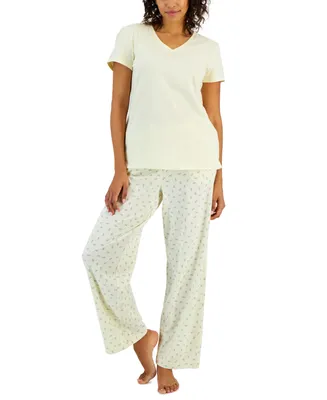 Charter Club Women's Printed Drawstring Pajama Pants, Created for Macy's
