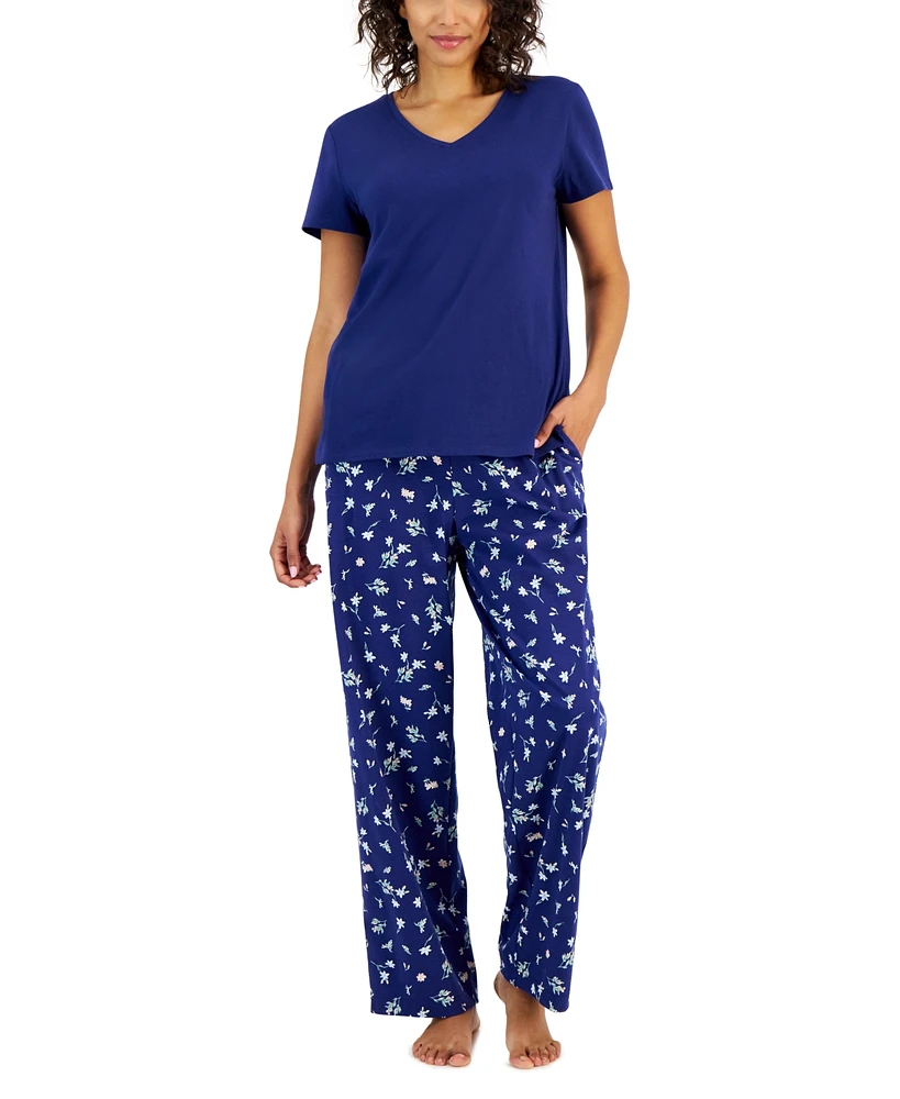 Charter Club Women's Printed Drawstring Pajama Pants, Created for Macy's