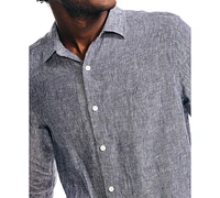 Nautica Men's Classic-Fit Long-Sleeve Button-Up Solid Linen Shirt