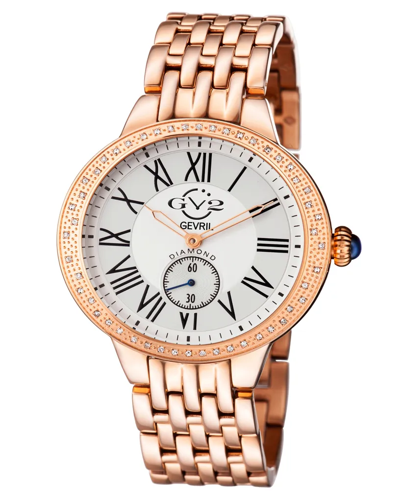 GV2 by Gevril Women's Astor Rose Gold-Tone Stainless Steel Watch 40mm