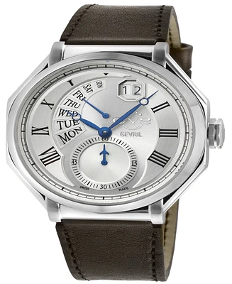 GV2 by Gevril Men's Marchese Brown Leather Watch 44mm