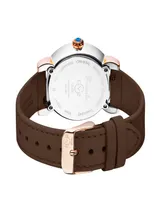 GV2 by Gevril Women's Marsala Tortoise Brown Leather Watch 36mm