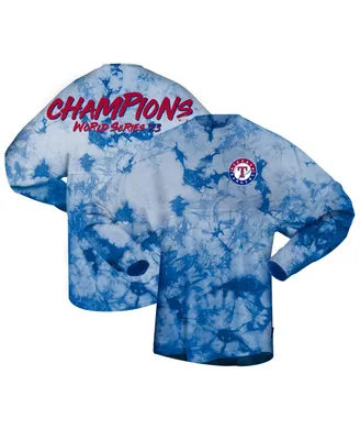 Women's Spirit Jersey Royal Texas Rangers 2023 World Series Champions Crystal-Dye Long Sleeve T-shirt