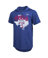 Men's Majestic Threads Royal Texas Rangers 2023 World Series Champions Tri-Blend Hoodie T-shirt